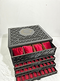 Kişiye Özel Ahşap Kalın Tesbih Kutusu ( 30 Tesbih 12 Saat )