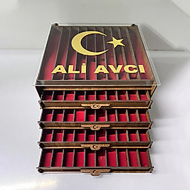 Kişiye Özel Ahşap 50li Tesbih Sandığı