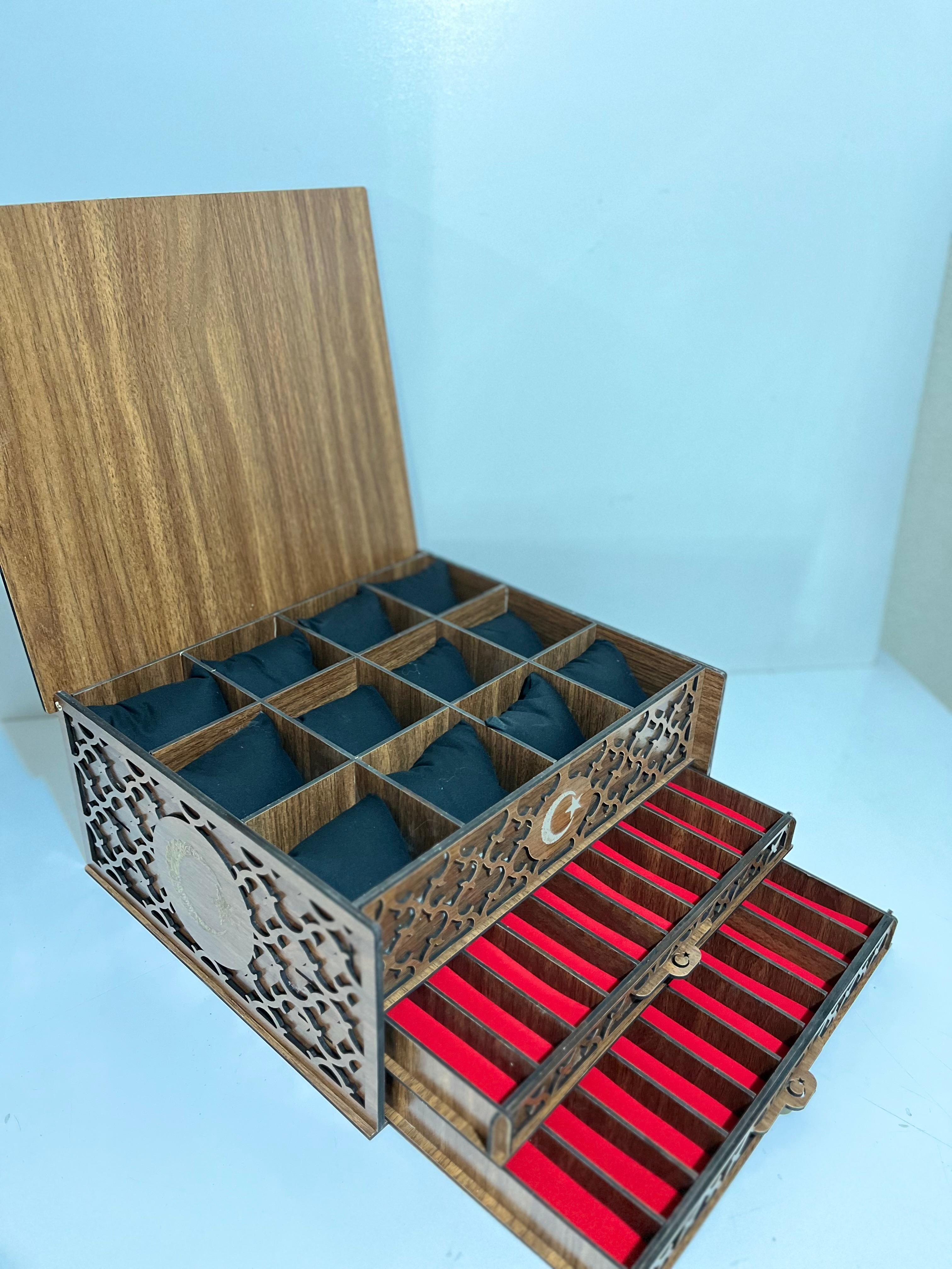 Kişiye Özel Ahşap Tesbih Kutusu ( 20 Tesbih 12 Saat )