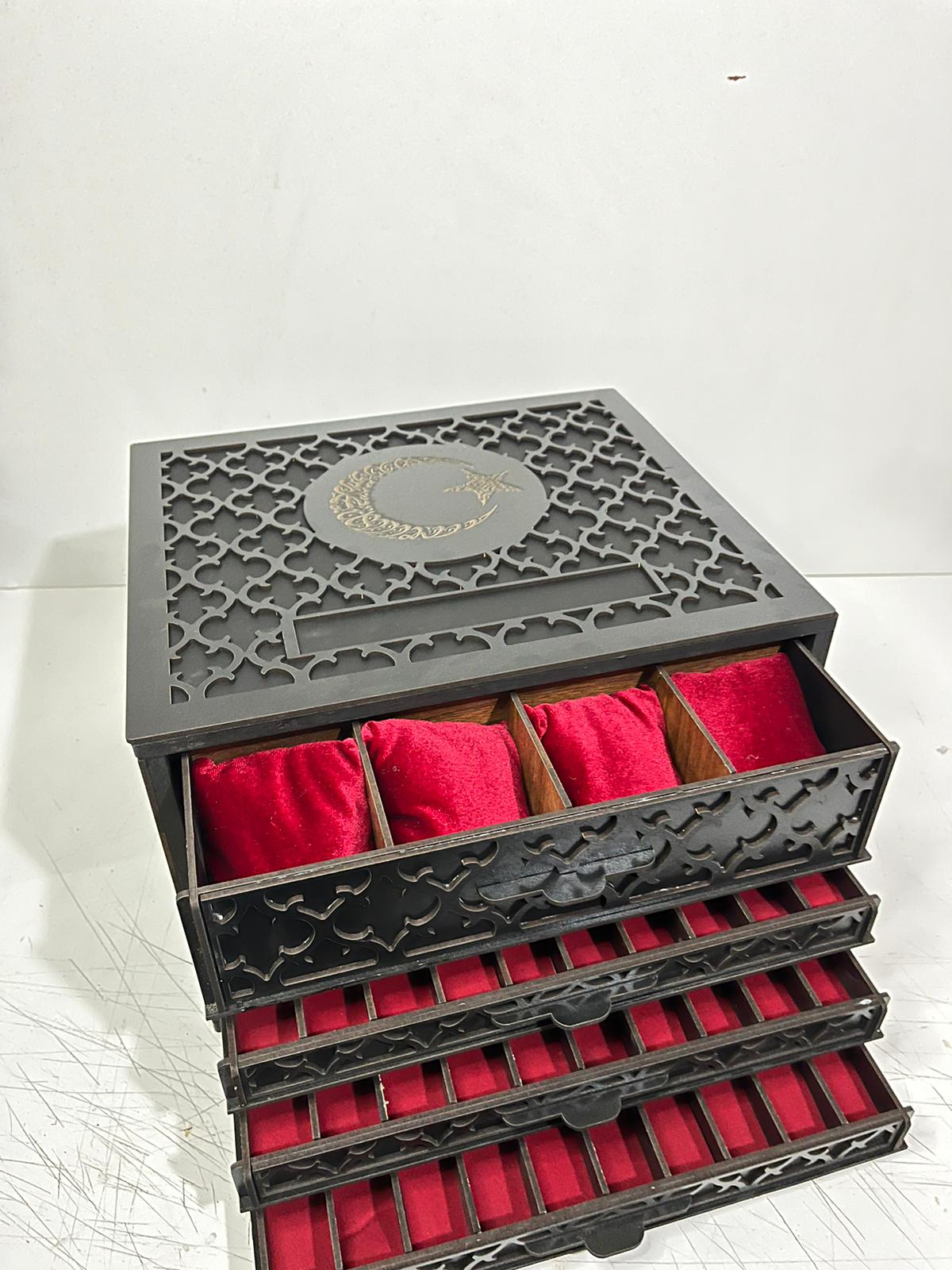 Kişiye Özel Ahşap Kalın Tesbih Kutusu ( 30 Tesbih 12 Saat )